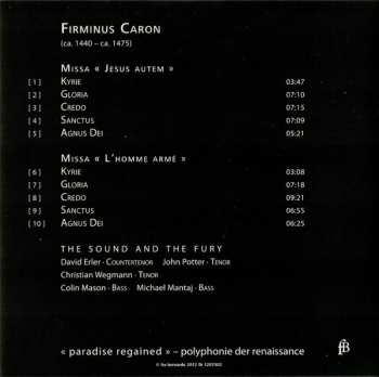 3CD Firminus Caron: Masses & Chansons
