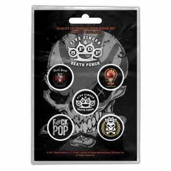 Merch Five Finger Death Punch: Set Badges Logo Five Finger Death Punchs 