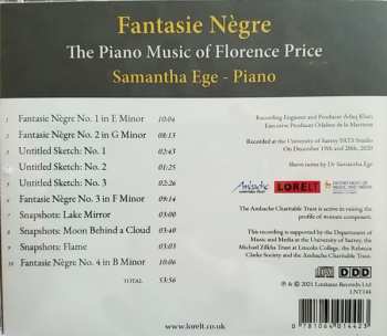 CD Florence B. Price: Fantasie Nègre: The Piano Music Of Florence Price