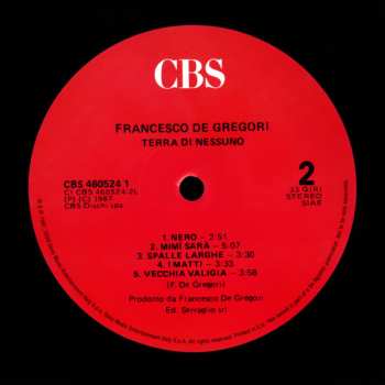 LP Francesco De Gregori: Terra Di Nessuno CLR