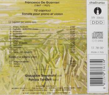 CD Francesco De Guarnieri: 12 Capricci, Sonate Pour Piano Et Violon