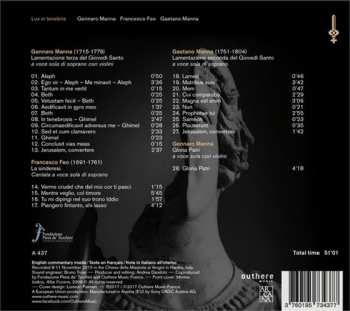 CD Francesco Feo: Lux In Tenebris: Liturgy And Devotion In 18th Century Naples