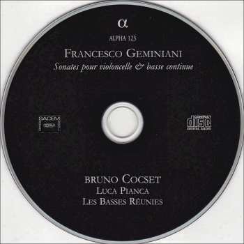 CD Francesco Geminiani: Sonates Pour Violoncelle Avec La Basse Continue