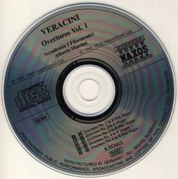 CD Francesco Maria Veracini: Complete Overtures And Concertos Vol. 1 - Overtures Nos. 1-4 & 6