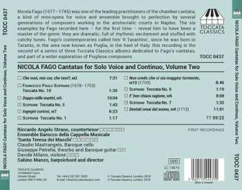CD Sabino Manzo: Cantatas For Solo Voice And Continuo, Volume Two