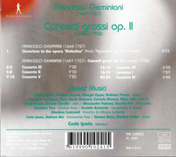 CD Francesco Geminiani: Concerti Grossi, Op.II