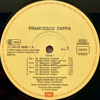 LP Frank Zappa: Francesco Zappa
