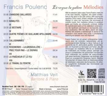 CD Francis Poulenc: Et Vogue La Galare; Melodies