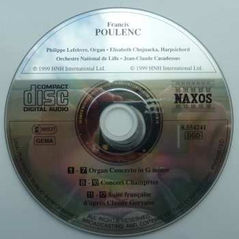 CD Francis Poulenc: Organ Concerto / Concert Champêtre / Suite Française