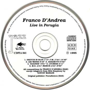 CD Franco D'Andrea: Live In Perugia