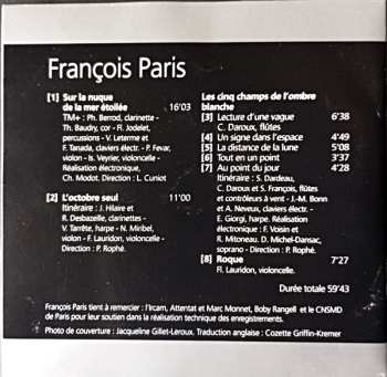 CD François Paris: Sur La Nuque De La Mer Etoilée