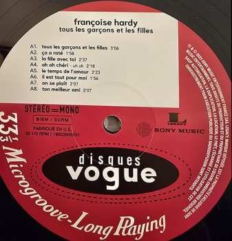 LP Françoise Hardy: Tous Les Garçons Et Les Filles