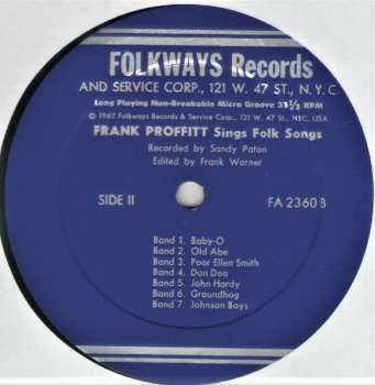 CD Frank Proffitt: Frank Proffitt Sings Folk Songs