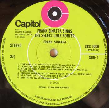 LP Frank Sinatra: Sings The Select Cole Porter