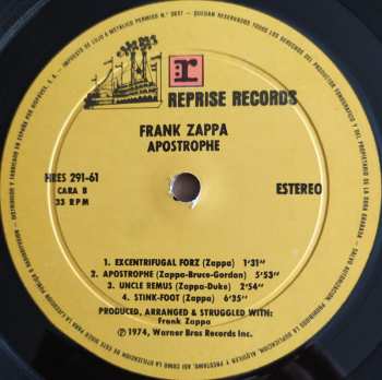 LP Frank Zappa: Apostrophe (')