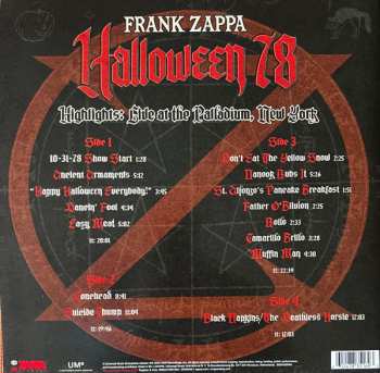 2LP Frank Zappa: Halloween 78 Highlights: Live at the Palladium, New York CLR