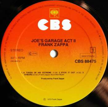 2LP Frank Zappa: Joe's Garage Acts II & III