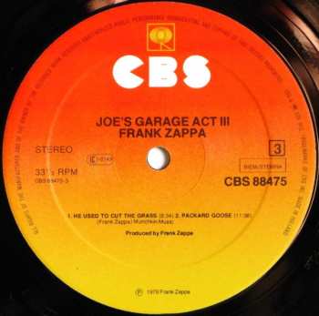 2LP Frank Zappa: Joe's Garage Acts II & III