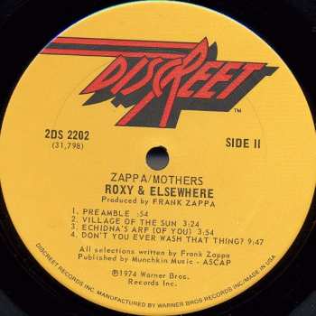 2LP Frank Zappa: Roxy & Elsewhere