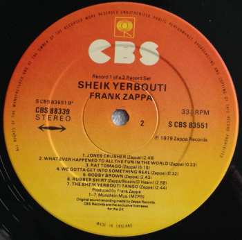 2LP Frank Zappa: Sheik Yerbouti