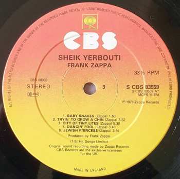 2LP Frank Zappa: Sheik Yerbouti