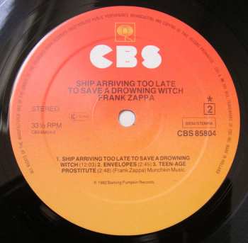 LP Frank Zappa: Ship Arriving Too Late To Save A Drowning Witch