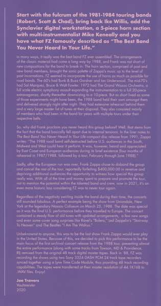 4LP/Doos Frank Zappa: Zappa '88: The Last U.S. Show CLR | LTD