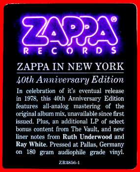 3LP Frank Zappa: Zappa In New York