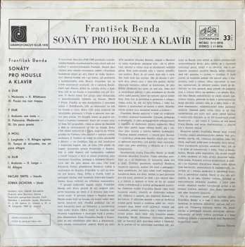 LP František Benda: Sonáty Pro Housle A Klavír