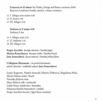 CD Collegium Marianum: Concertos & Sinfonias