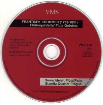 CD František Vincenc Kramář - Krommer: Böhmische Flötenquintette (Bohemian Flute Quintets – Quintettes Avec Flute Op.23 & Op.46)