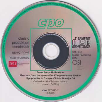 CD Franz Anton Hoffmeister: Symphonies