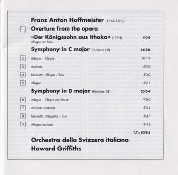 CD Franz Anton Hoffmeister: Symphonies
