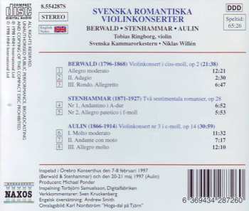 CD Wilhelm Stenhammar: Svenska Romantiska Violinkonserter