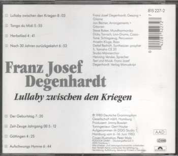 CD Franz Josef Degenhardt: Lullaby Zwischen Den Kriegen
