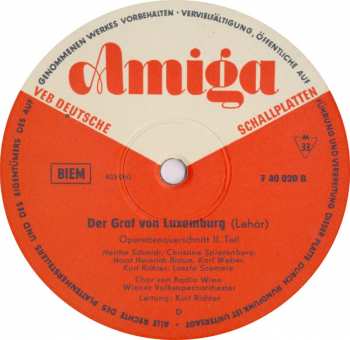 LP Franz Lehár: Der Graf Von Luxemburg