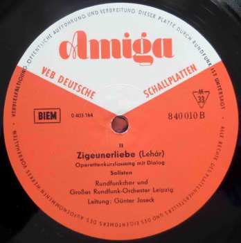 LP Franz Lehár: Zigeunerliebe (Operettenquerschnitt)