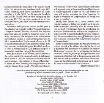 CD Franz Liszt: Années De Pèlerinage, Troisième Année & Other Late Piano Works