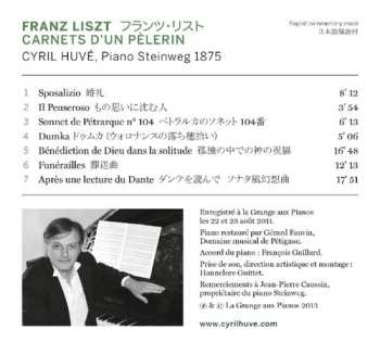 CD Franz Liszt: Carnet D'un Pèlerin