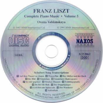 CD Franz Liszt: Schubert Song Transcriptions