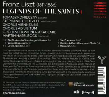 CD Franz Liszt: Legends Of The Saints I: Michael · Francis Of Paola · Francis Of Assisi · Cecilia