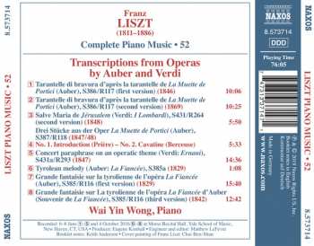 CD Franz Liszt: Transcriptions From Operas By Auber And Verdi