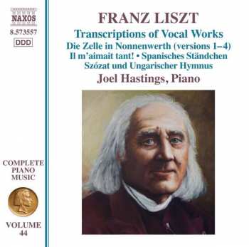 CD Franz Liszt: Transcriptions Of Vocal Works