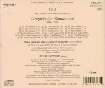 CD Franz Liszt: Ungarischer Romanzero (Deux Marches Dans Le Genre Hongrois)