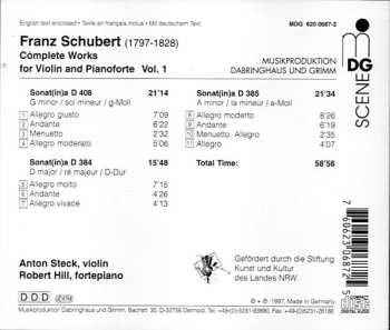 CD Franz Schubert: Complete Works For Violin And Pianoforte Vol. 1