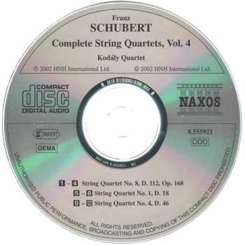 CD Franz Schubert: Complete String Quartets Vol. 4