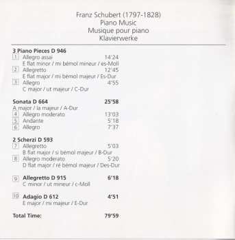 CD Franz Schubert: Piano Music - Sonata A Major D 664 - 3 Piano Pieces D 946 - Scherzi D 593
