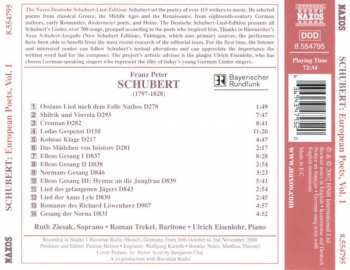CD Franz Schubert: European Poets, Vol. 1