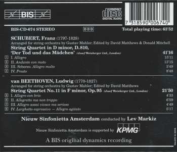 CD Ludwig van Beethoven: Der Tod Und Das Mädchen / String Quartet In F Minor, Op. 95