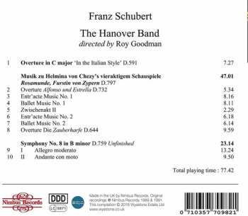 CD Franz Schubert: Overture In C Major In The Italian Style; Rosamunde - Incidental Music; Symphony No. 8 In B Minor " Unfinished " 